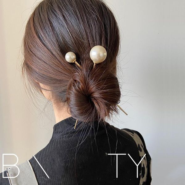

hair accessories simple temperament women pearl hairpin hairdresser sweet girls mermaid color clasp headwear fashion sticks accessory