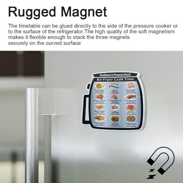 

fridge magnets kitchen fixed accessories cute air fryer cheat sheet decorative refrigerator magnet 72 foods home mini cooking schedule