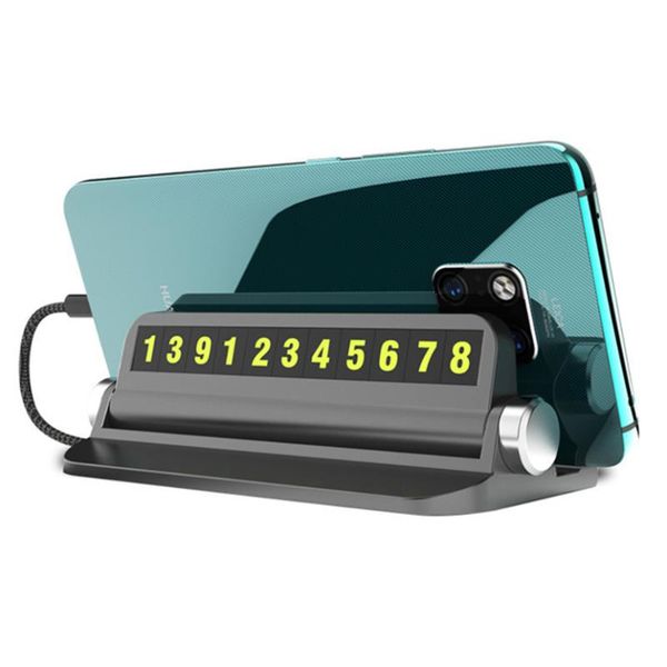 

cell phone mounts & holders luminous car temporary parking scard sticker auto number slot plate stand holder mount accessories