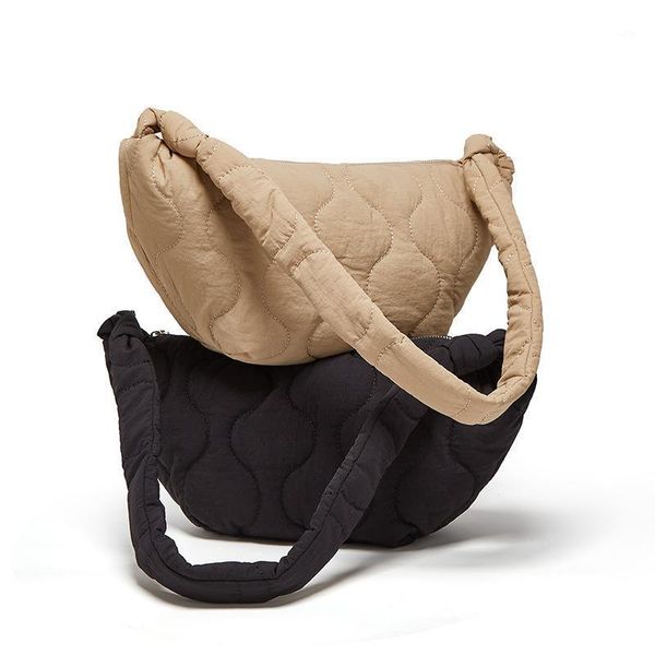 

evening bags korean style fashion women puffer shoulder bag light weight small hobos cotton padded ladies handbag ins1