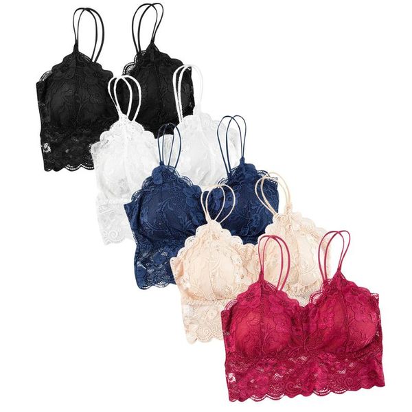 

bras cotton sports women lace vest 1pc have a chest pad wearing underwear crop gym bralette running, Red;black