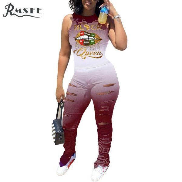 

women's tracksuits rmsfe 2021 women bandage sleeveless o-neck hollow out sport slim outfit tracksuit two pieces set high elastic skinny, Gray