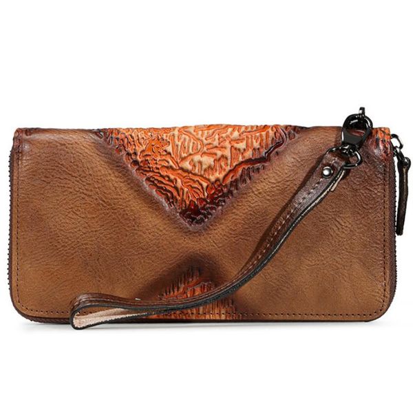 

style women's genuine leather wallet casual long clutch wallets, Red;black
