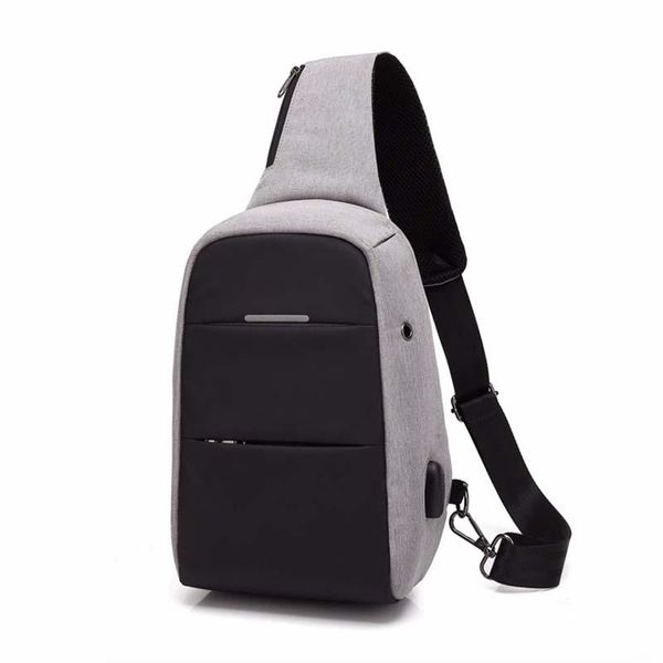 

waist bags casual fresh chest bag men's fashion shoulder usb charging outdoor small capacity