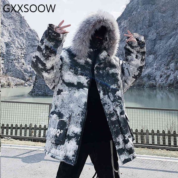 

Men's Down & Parkas Winter Jackets Men Hip Hop Thick Warm Coats Harajuku Fur Collar Coat Windbreaker Outwear Male PLUS SIZE 5XL MG374 J3UM, Black