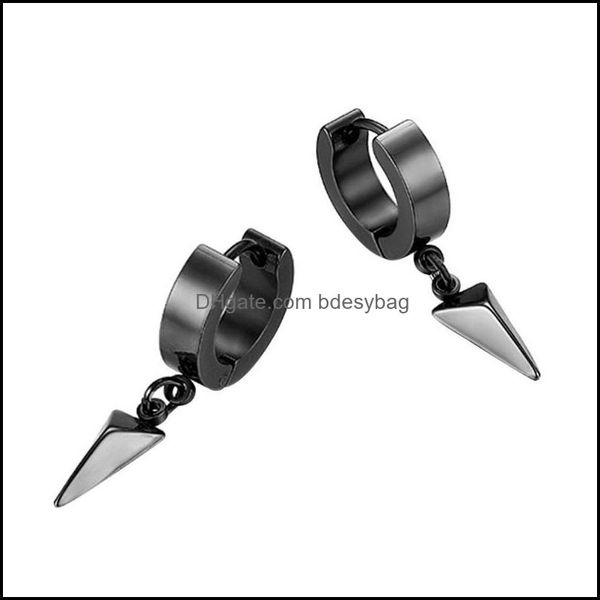 

stud jewelrystud boniskiss punk style earrings for men women dangling triangle pyramid stainless steel 4 colors drop delivery 2021 itxia, Golden;silver