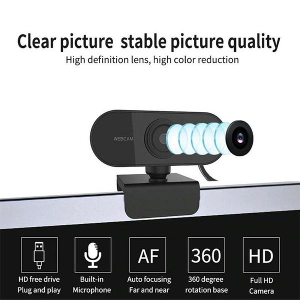 

webcams hd 1080p webcam mini computer pc webcamera with microphone work for live conference cameras broadcast video calling rotatab p7e3