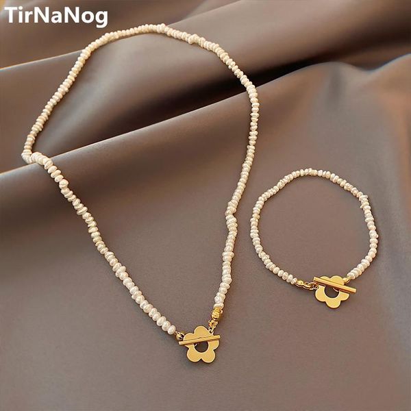 

pendant necklaces han edition baroque light natural freshwater pearl necklace fashion luxury sweet romantic flower chain of clavicle, Silver