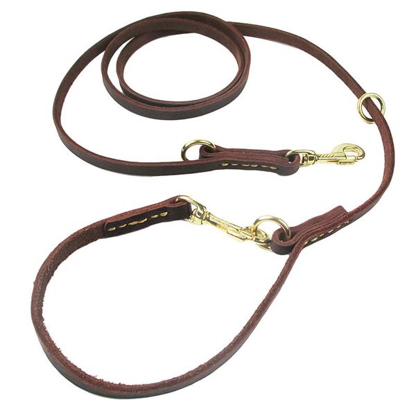 

dog collars & leashes solid leash adjustable leather pet rope for small medium dogs soft walking