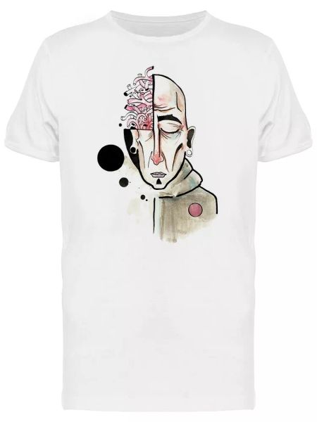 

man and opened mind sketch tee men's -image by shutterstock, White;black