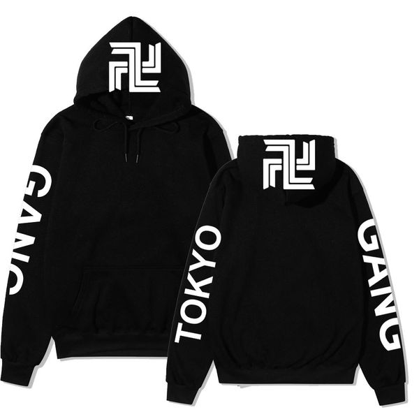 

2021 japanese anime tokyo revengers avenger tokyo gang letter printed hoodie fall winter hoodie for men/women, Black