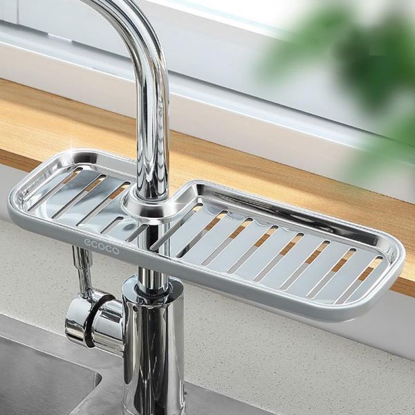 

kitchen faucets sink shelf soap sponge drain rack organizer basket bag faucet holder adjustable bathroom stainless steel accessory