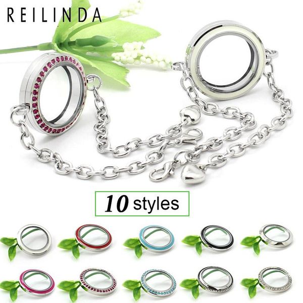 

link, chain wholesale 30mm twist screw floating locket bracelet alloy round living memory bangle diy personalized jewelry, Black