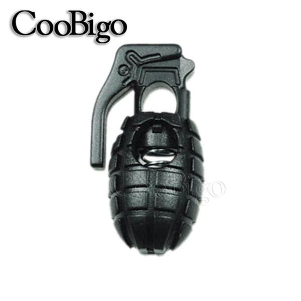 

20pcs black grenade cord lock ser buckle toggle clip for hike outdoor survive shoelace paracord rope camp diy accessories gadgets
