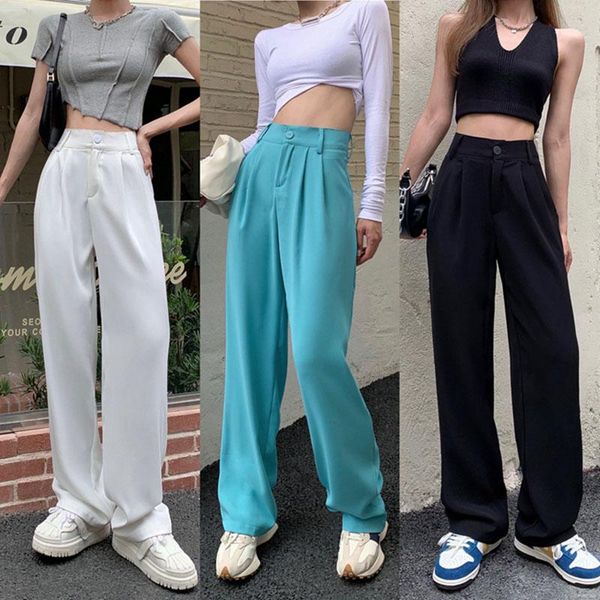 

women's pants & capris long trousers women white plain korean harajuku female loose casual pant, Black;white