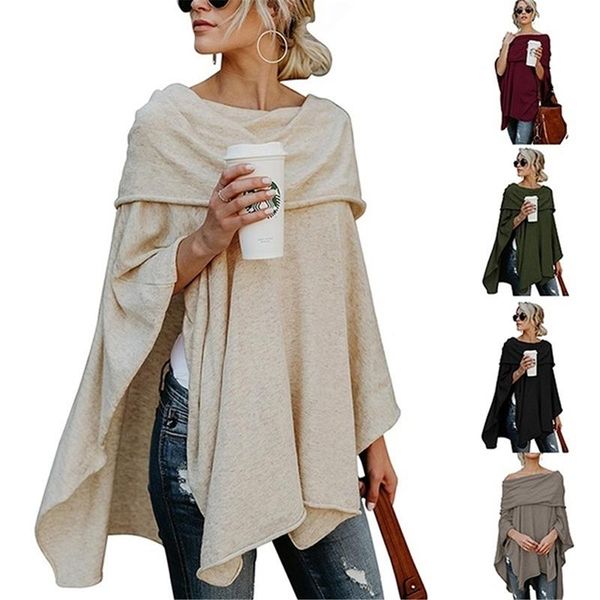 

women's t-shirt t shirt women solid long sleeve irregular shirts loose pullover casual asymmetrial hem for lady female, White