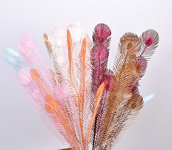 

decorative flowers & wreaths artificial flower peacock tail feather arrangement wedding hall decoration holiday party diy