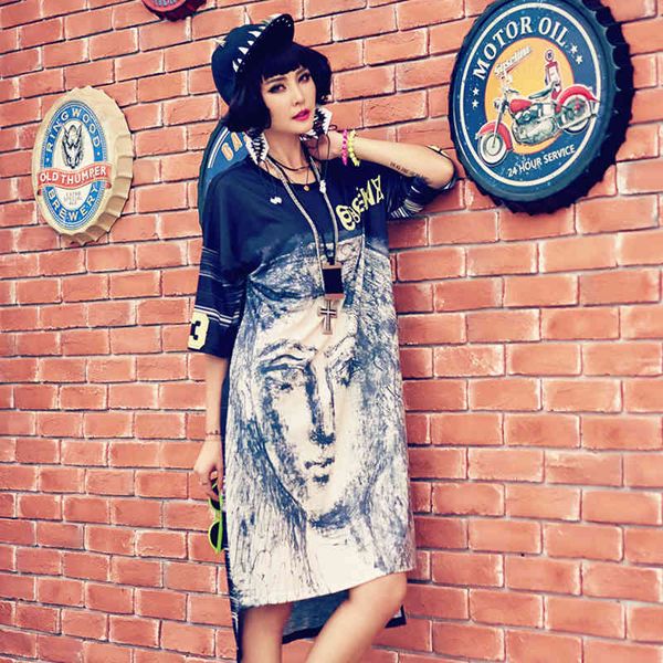 

tracksuits summer fashion released savage sketch sketch, compassionate hip hop tide, long female shirt skirt, Gray