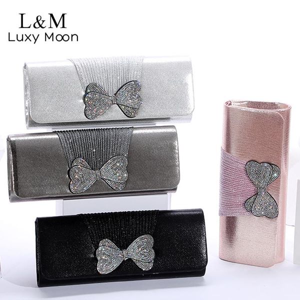 

evening bags rhinestones clutch bag for women bow wedding crystal luxury designer small purse and handbag shoulder x463h