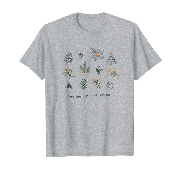 

Bee Merry And Bright Xmas Gift T-Shirt, Mainly pictures