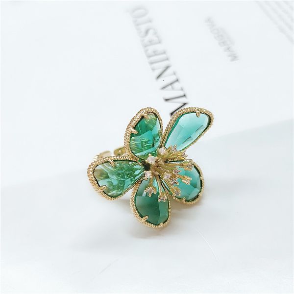 

2111312 fashion personality opening flower ring women's 2021 exaggerated net red simple jewelry, Silver