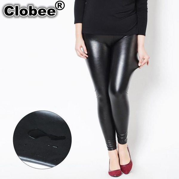 

women's pants & capris deporte pu leggings for women plus sized skinny long pencil trousers black faux leather leggins 6xl 5xl, Black;white