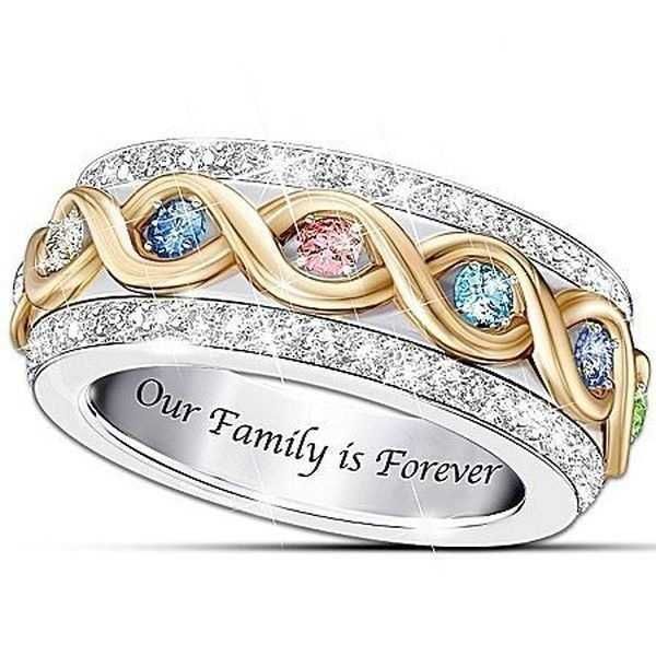 

new 18k plated full diamond two color ring, Golden;silver