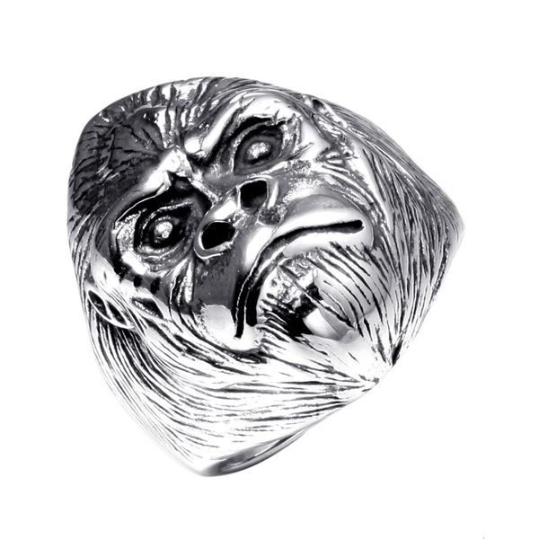 

delicate ring skull monkey stainless steel personality punk men's, Silver