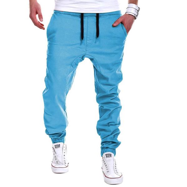 

men's pants men casual solid solor sweatpants breathable trousers autumn winter fashion brand clothing slim fit harem, Black