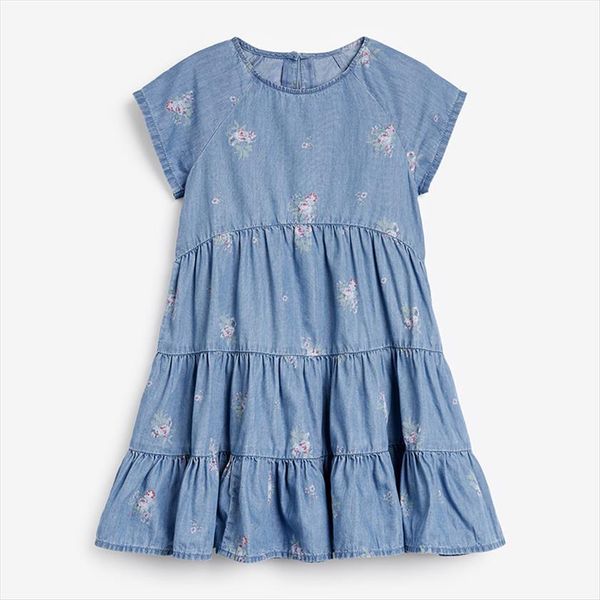 

kids frocks for girls summer girl dress baby vestiods children clothes casual cotton denim color dresses 2 7 years, Red;yellow