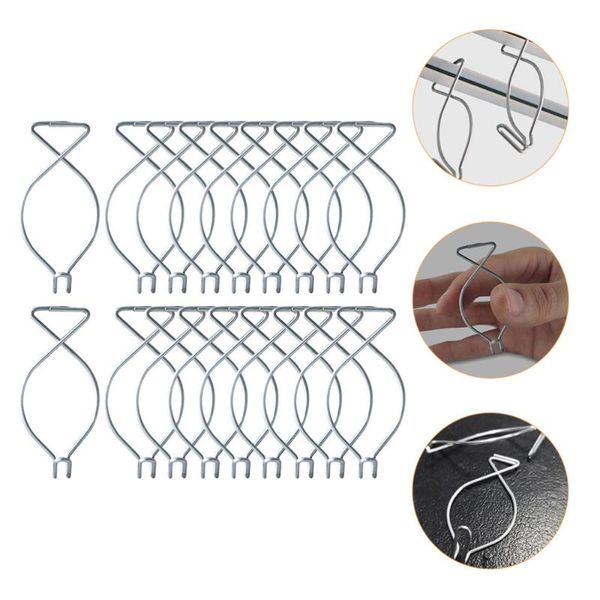 

hooks & rails 50pcs universal metal silver ceiling automatic elastic hook shower curtain