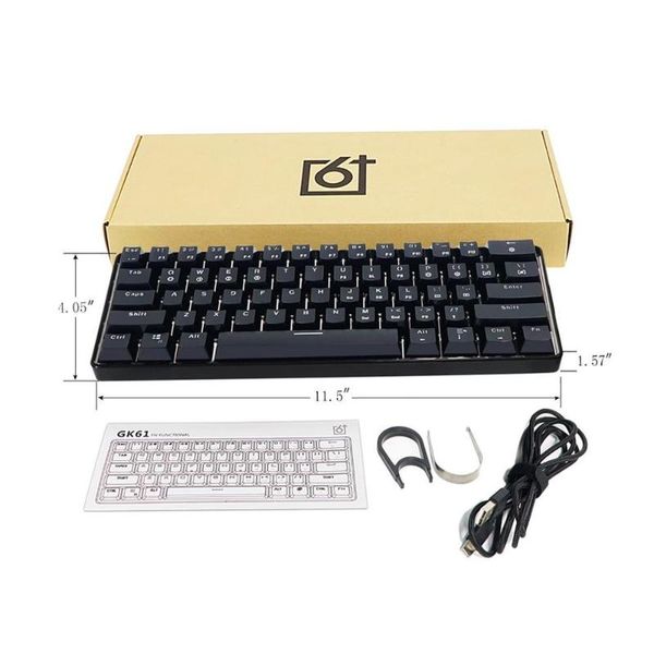 

keyboards gk61 61 key led backlit axis gaming mechanical keyboard usb wired for desktop