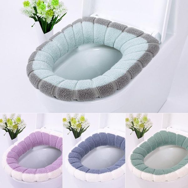 

toilet seat covers thick coral velvet luxury pad cover soft warm one-piece case waterproof bathroom wc cushion mat