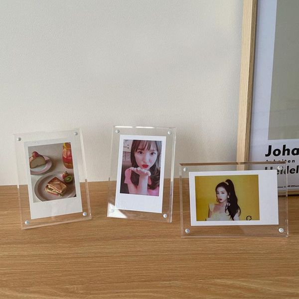 

ins transparent polaroid 3 inch acrylic po frame three star chaser girl desksmall card display set frames
