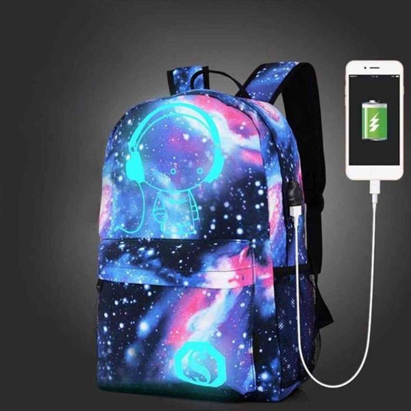 

children school bags space star printing backpack for teenage girls boys schoolbags usb charger anti theft lock bookbag
