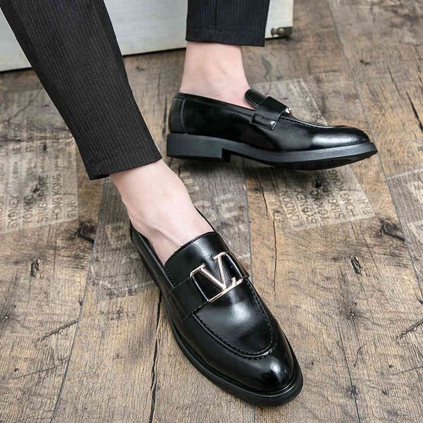 

dress shoes dress of men italian leather shoes luxury men's breathable mark office party big 14-size v830, Black