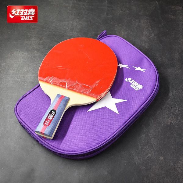 

table tennis raquets double happiness two-star racket training a single straight grip and horizontal set