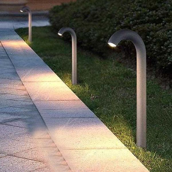 

40/50cm bending tap outdoor garden lawn light waterproof landscape pathway pillar villa spotlight bollard lamp lamps