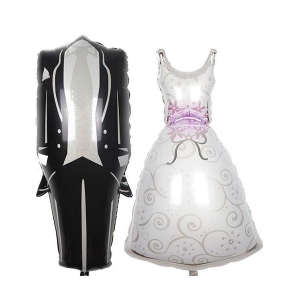 

party decoration suit wedding dress aluminum foil balloon po props helium supplies