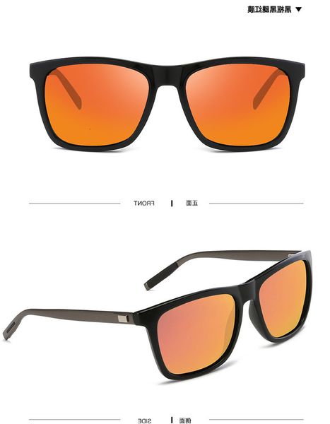 

sunglasses fashionable sun frames american mens women glasses polarized aluminum european magnesium driver's sunglasses men's and, Black