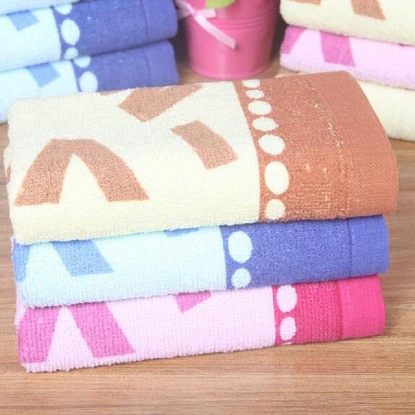 

towel 1 pcs letter printing cotton solid soft absorbent bathroom home use face 32*72cm