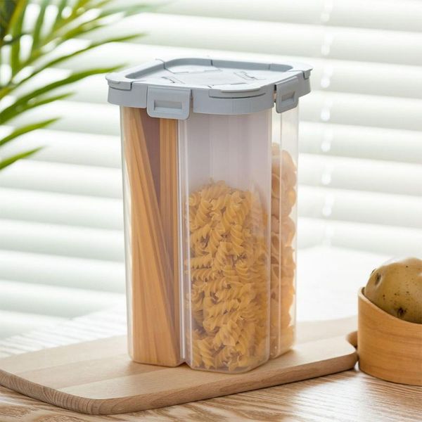 

storage bottles & jars durable household supplies tank kicthen 4 compartments transparent sealed buckle grain cereal food crisper