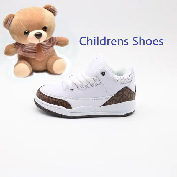

kids classic 3 iii mocha lace-up childrens basketball shoes 3s grateful true blue children mid cut athletic sneakers boys girls infant sport