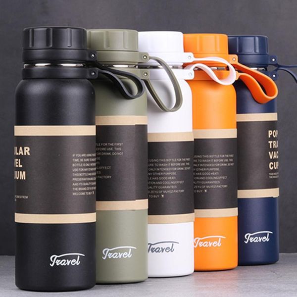

water bottles 1100/850/650ml double stainless steel sport vacuum flask portable car drinking cup thermal bottle coffee tea insulation