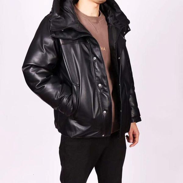 

men's jackets red read description super warm mens genuine sheep leather 90% duck feather thick jacket kr3o, Black;brown
