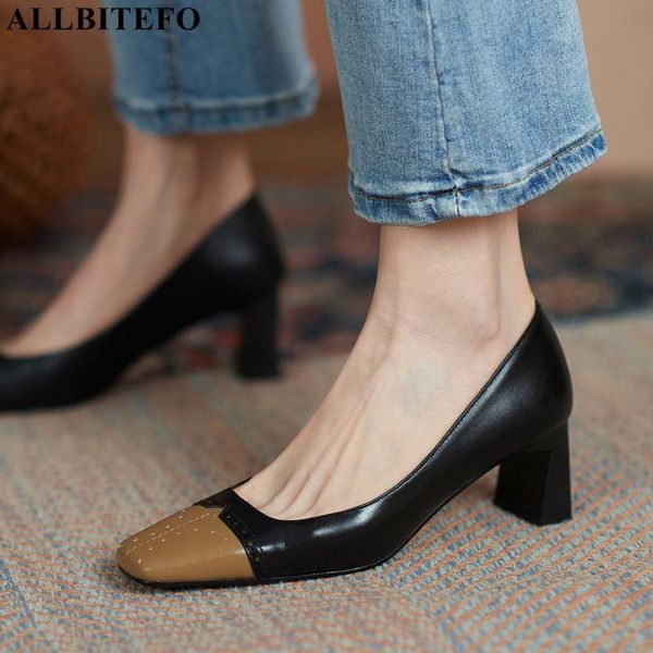 

mixed colors design natural genuine leather women heels spring fashion sheepskin inside high heel shoes dress, Black