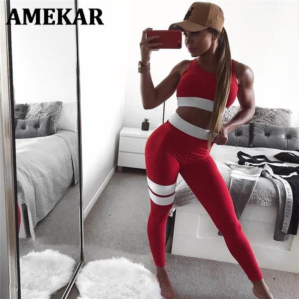 

women's two piece pants women tracksuit solid yoga set patchwork running fitness jogging t-shirt leggings sports suit gym sportswear wo, White