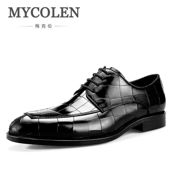 

dress shoes mycolen 2021 arrival formal derby man male men's bridal wedding sapato social masculino, Black