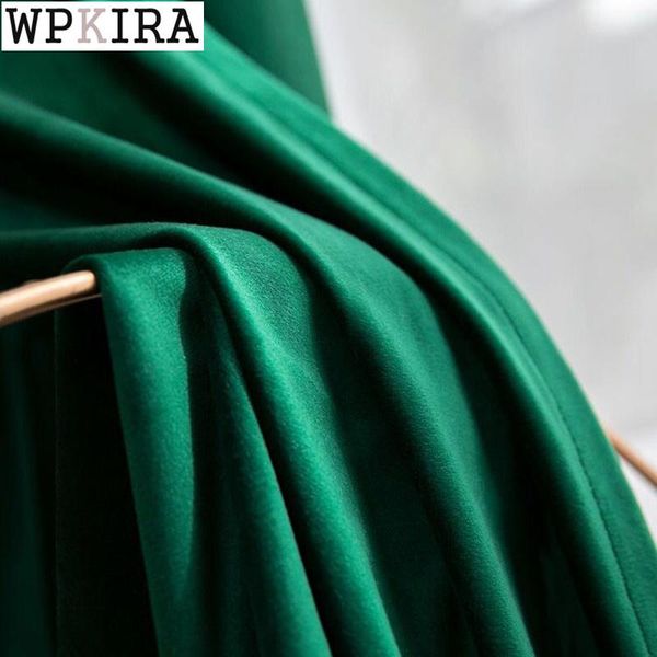 

nordic solid velvet green blackout curtain for bedroom luxury living room shade cloth drape window blinds s462#d & drapes