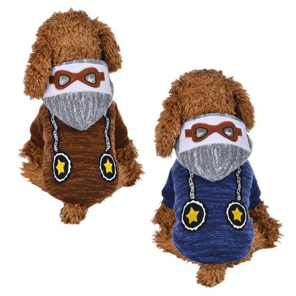

cute dog clothes warm cat puppy hoodie two-legged glasses jumpsuit pants apparel down jacket